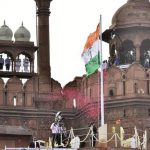 After Prime Minister Modi’s arrival the Army Band played the national anthem, as the PM unfurled the tricolour hoisted at the ramparts of the Red Fort.
