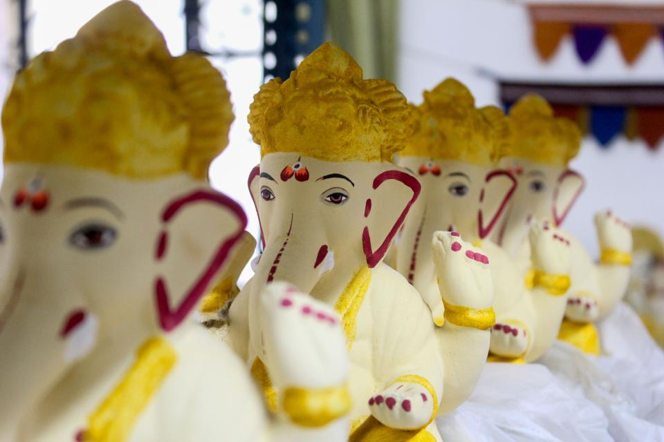 Ecofriendly Ganesh idols on display at eCoexist Enterprise, an NGO working for green initiatives. eCoexist is at the heart of a drive to push for a green celebration of the festival.