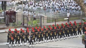 The speech from the Prime Minister is followed by National Anthem and parades by divisions of the Indian Armed Forces and Paramilitary forces.