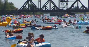 Longest line of water inflatables