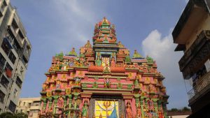 A traditional temple style, common to both the southern and eastern regions in India is the backdrop for the Ekdalia Evergreen Club Durga Puja in South Kolkata.