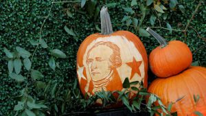 Halloween decoration seen during an event hosted by U.S. President Donald Trump and First Lady Melania Trump at the South Portico of the White House in Washington, US.