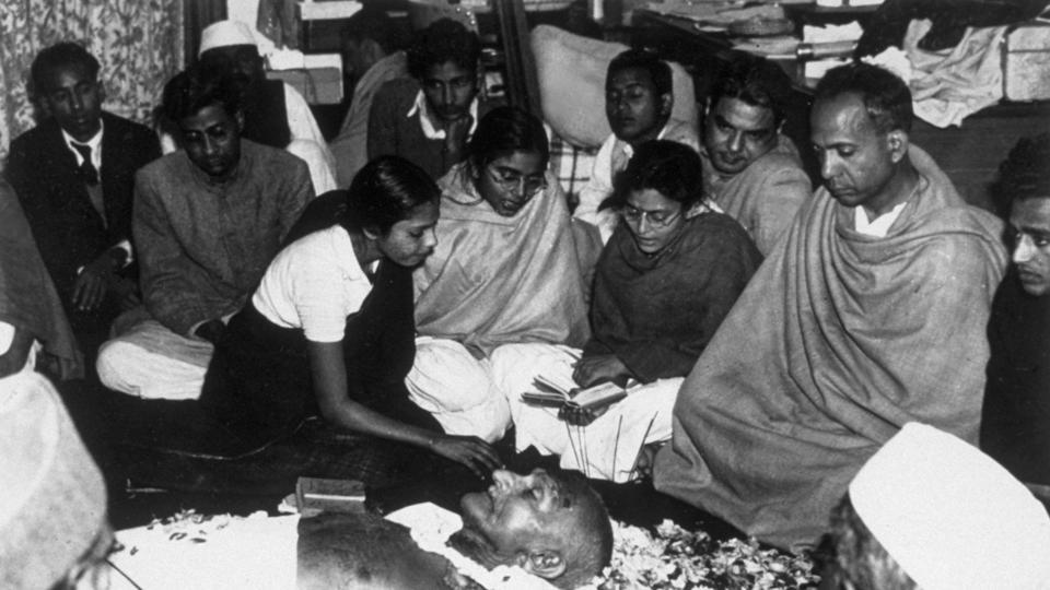 Mahatma Gandhi lies in state at Birla House, New Delhi, after his assassination. On January 30, 1948, Mahatma Gandhi fell to his assassin Nathuram Vinayak Godse’s bullets during an evening prayer ceremony at Birla House.