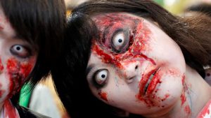 Participants pose during a Halloween event in Kawasaki, Japan. The scariest night of the year is back, when according to age-old belief, spirits roam the earth and prey on humans. Halloween, or the festival of the dead is celebrated traditionally across the world from October 31 to November 1.