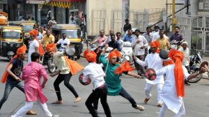 A view of the Gudi Padwa festivities on Sinhgad road in Pune