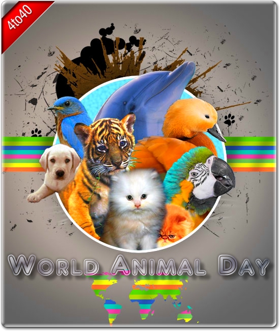 World Animal Day Greeting Card