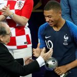 France's Kylian Mbappe was awarded the Best Young Player trophy.