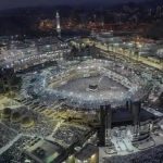 An aerial view of the Grand Mosque complex which houses the Kaaba, the metaphorical house of God and is the point towards which Muslims around the world pray. Every Muslim is required to complete the Hajj journey to Islam’s holiest sites at least once in their lifetime if they are healthy enough and have the means to do so.