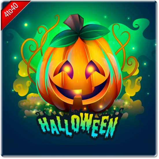 Creepy Halloween pumpkin greeting card