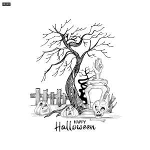 Happy Halloween festival scary horrifying Coloring Page