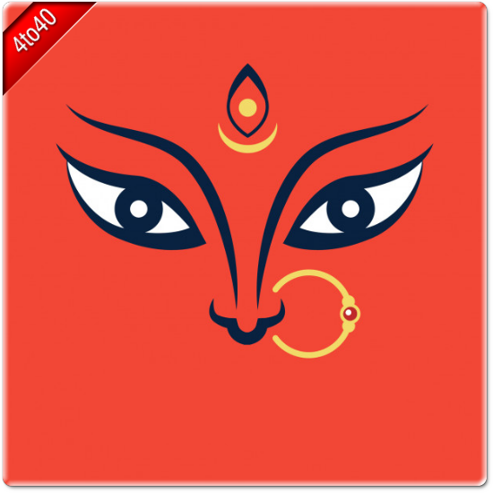 Maa Durga face greeting card