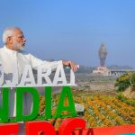 Prime Minister Narendra Modi at the inauguration of Valley of Flowers, overlooking a 182-meters high statue of Sardar Vallabhbhai Patel, on the occasion of Rashtriya Ekta Diwas, at Kevadiya colony of Narmada district.