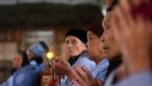 Leprosy survivors offering prayers on the 15th day of lunar month at a pagoda in the hospice. “I have no one to count on, I’m so lonely, so I just follow God. When I die I will follow God then too,” said Pham Van Bac, 83, who has been at the centre since 1960.