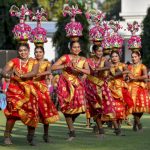 Tableau artists from Tamil Nadu, who participated on Republic Day Parade 2019, perform during the interaction with Vice President Venkaiah Naidu at his residence, in New Delhi, January 28