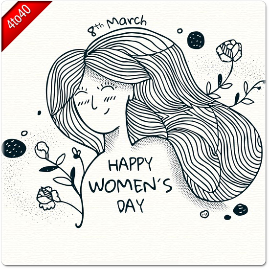 Hand Drawn Women's Day Greeting Card
