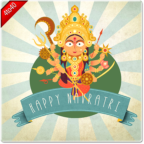Durga Mata Navratri Digital Greeting Card