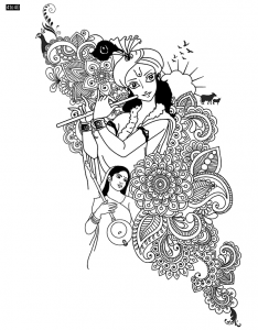 Lord Krishna and Meera Bai