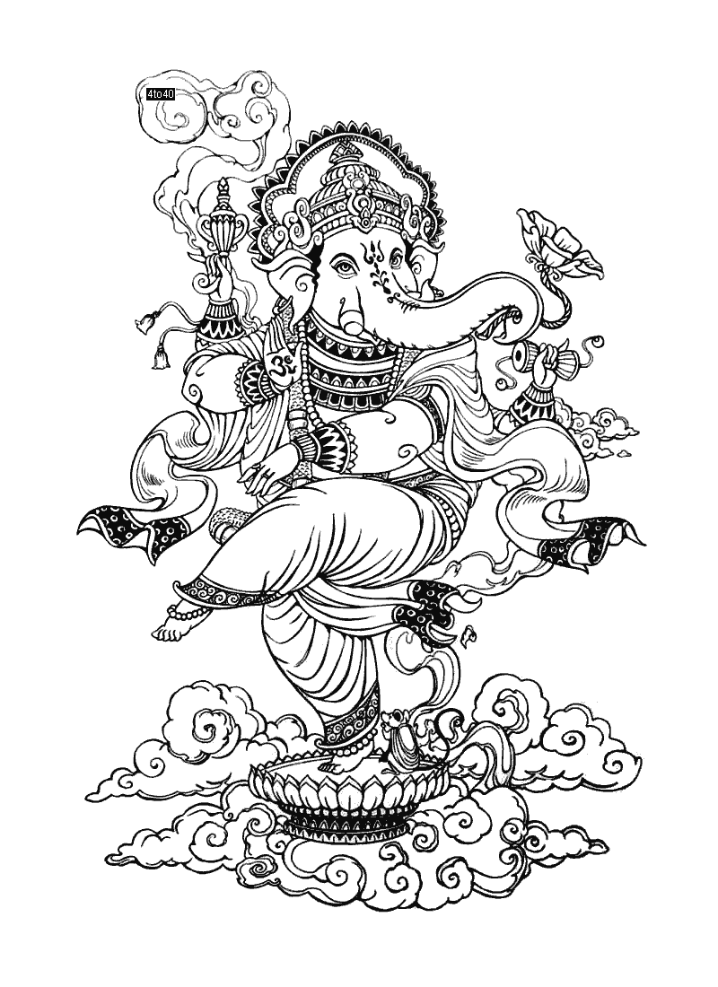Ganapati Maharaj line art