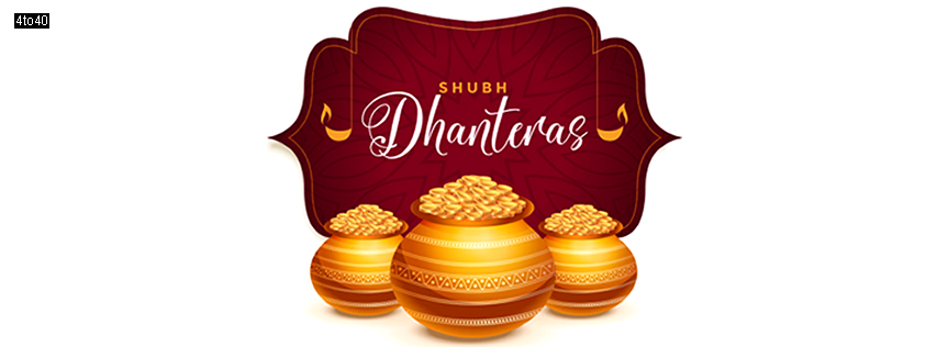 Dhanteras festival Facebook cover with golden pot