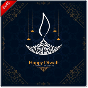 Happy Diwali festival card with beautiful diya design