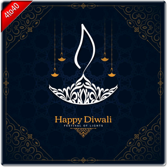 Happy Diwali festival card with beautiful diya design