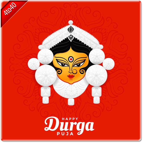 Happy Durga Pooja Indian Festival Digital Greeting Card