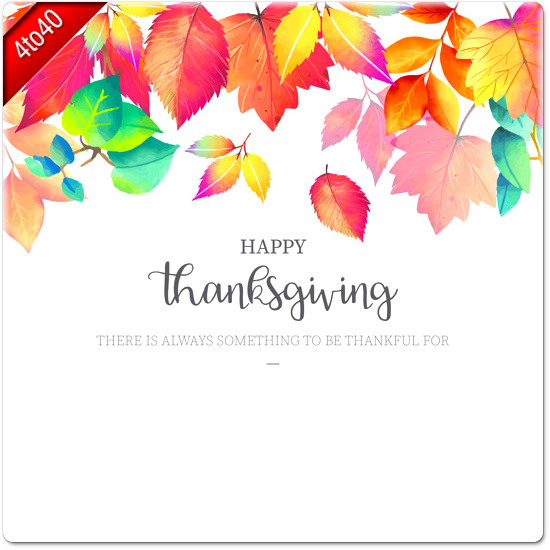 Happy Thanksgiving Greeting with Autumn leaves