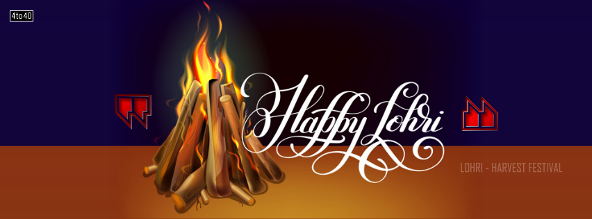 Happy Lohri Hand Lettering Celebration FB Cover