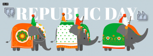 Indian republic day elephant parade banner
