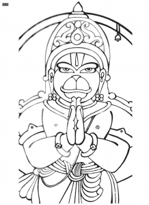 Bajrang Bali Shri Hanuman Coloring Page