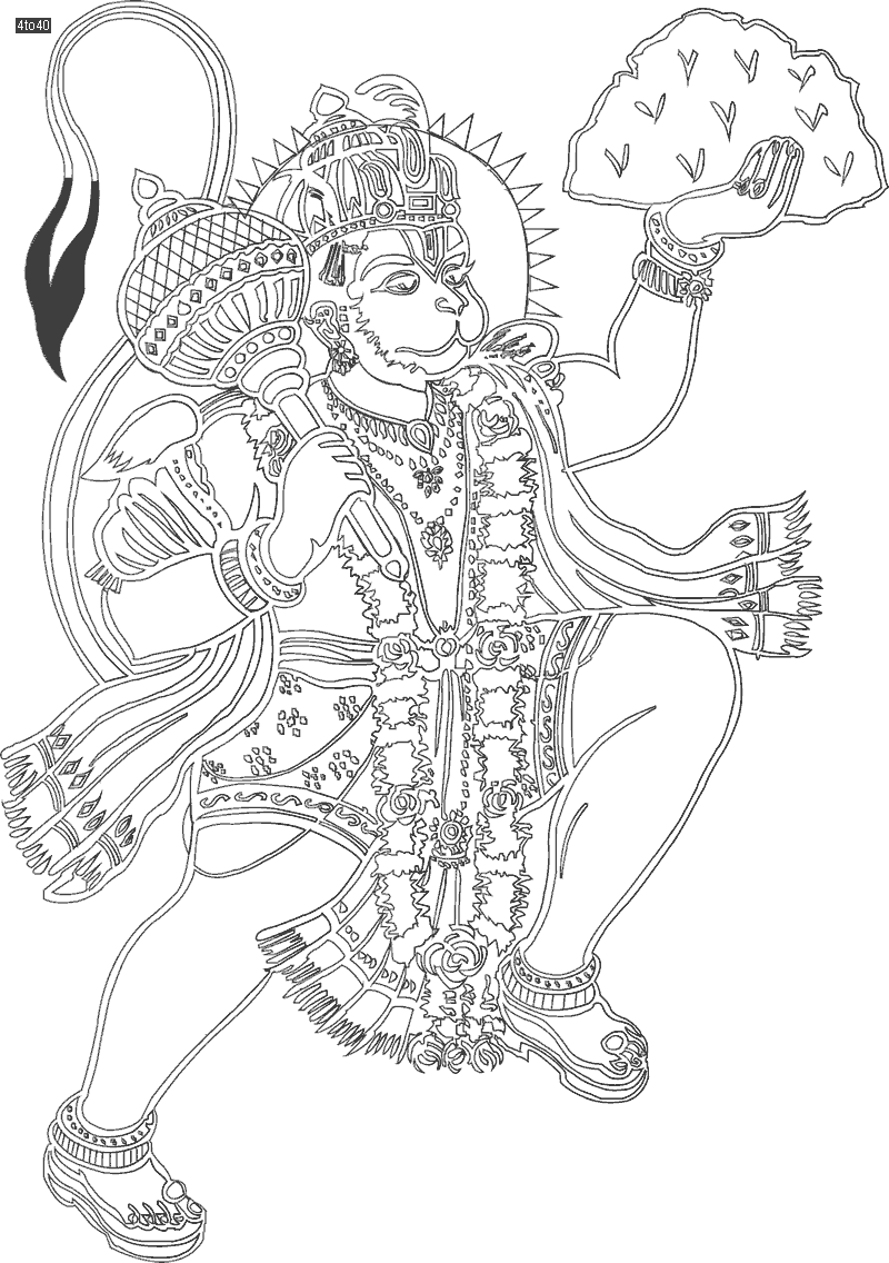 Jai Shri Hanuman Lineart For Coloring