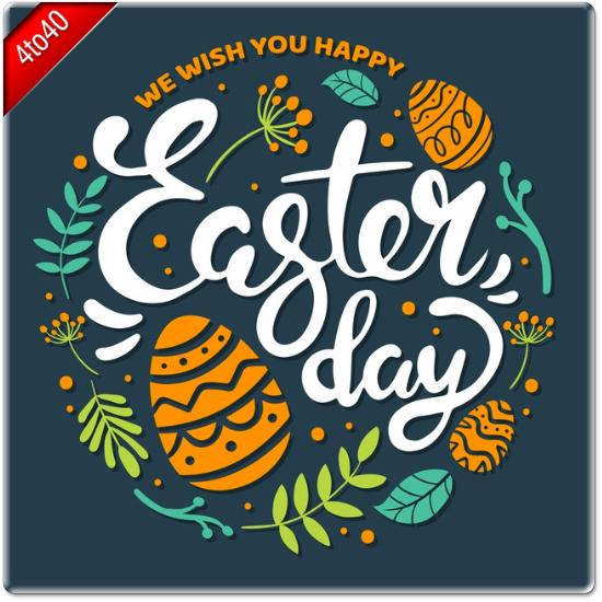 Hand drawn happy easter day designer card