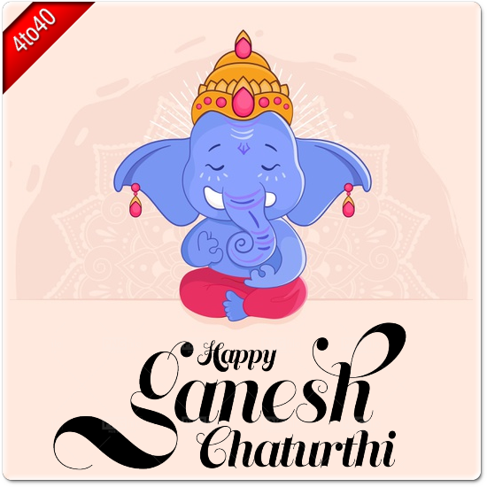 Hand Drawn Ganesh Chaturthi Greeting Card