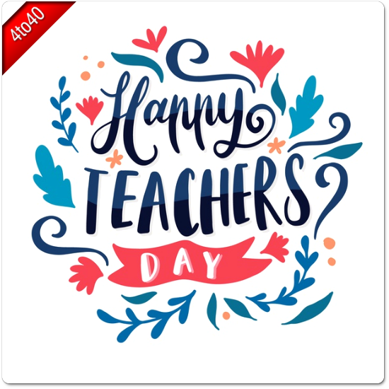 Hand Drawn Happy Teachers Day Lettering Greeting Card