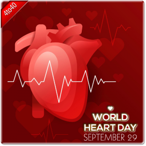 World Heart day concept greeting card