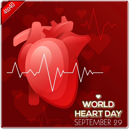World Heart day concept greeting card