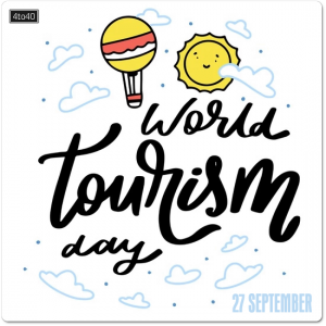 World tourism day lettering background