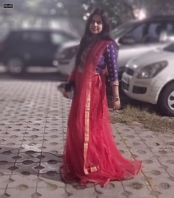 Shubha Seth dressed in ethnic indian dress ghagra choli on the eve of Karwa Chauth