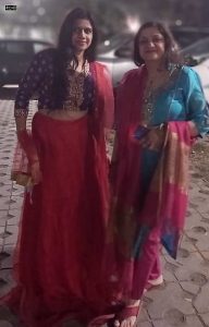 Shubha Seth with Shally Tuli dressed in ethnic indian dress on Karwa Chauth