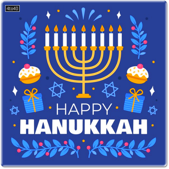 Hand drawn Hanukkah greeting card