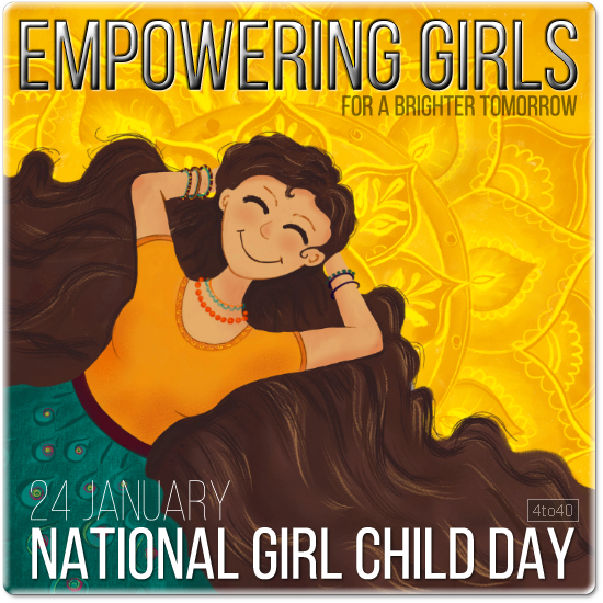 Empowering Girls for a Brighter Tomorrow - National Girl Child Day Greeting Card