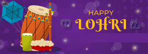 Flat design lohri banner template Vector