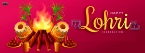 Realistic Lohri Banner Template Design