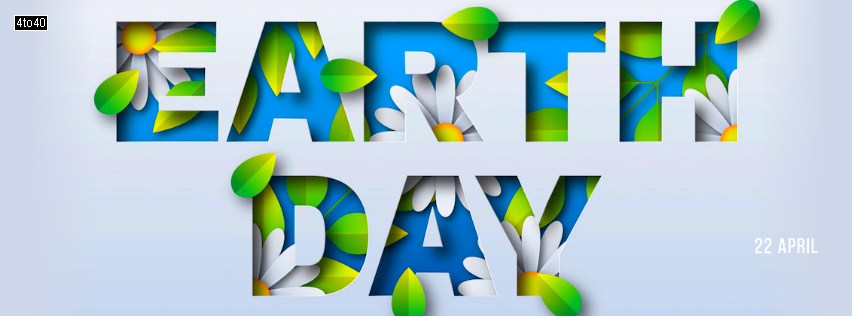 Earth Day Typography Paper Cut Facebook Cover