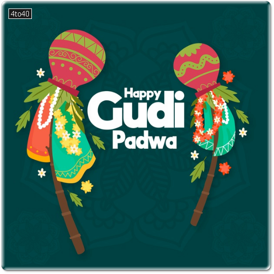 Hand drawn Gudi Padwa celebration Free greeting card
