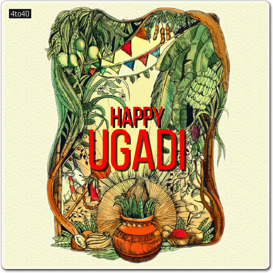 Handmade Ugadi Greeting Card