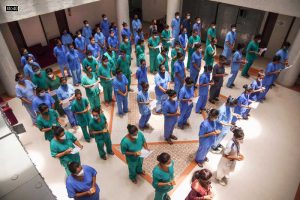 Nurses offer prayer to Florence Nightingale on the occasion of International Nurses Day