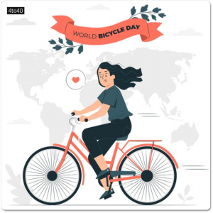 World bicycle day concept illustration Free Greeting Card