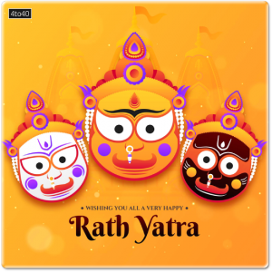 Jagannath Rath Yatra illustration greeting card