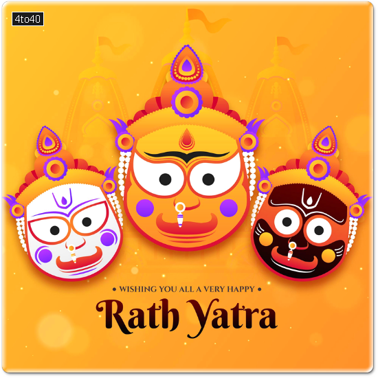 Jagannath Rath Yatra illustration greeting card